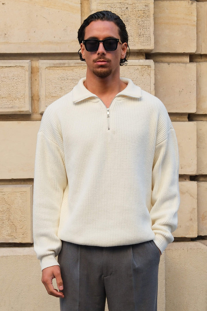 Ecru Harbour Half-Zip Pullover