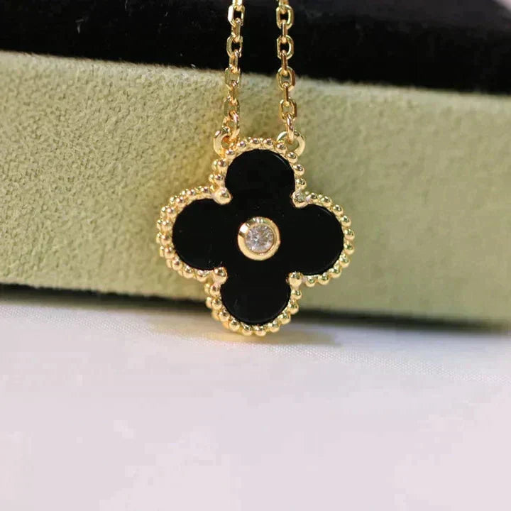 KLOVER 15MM Diamond Onyx Necklace