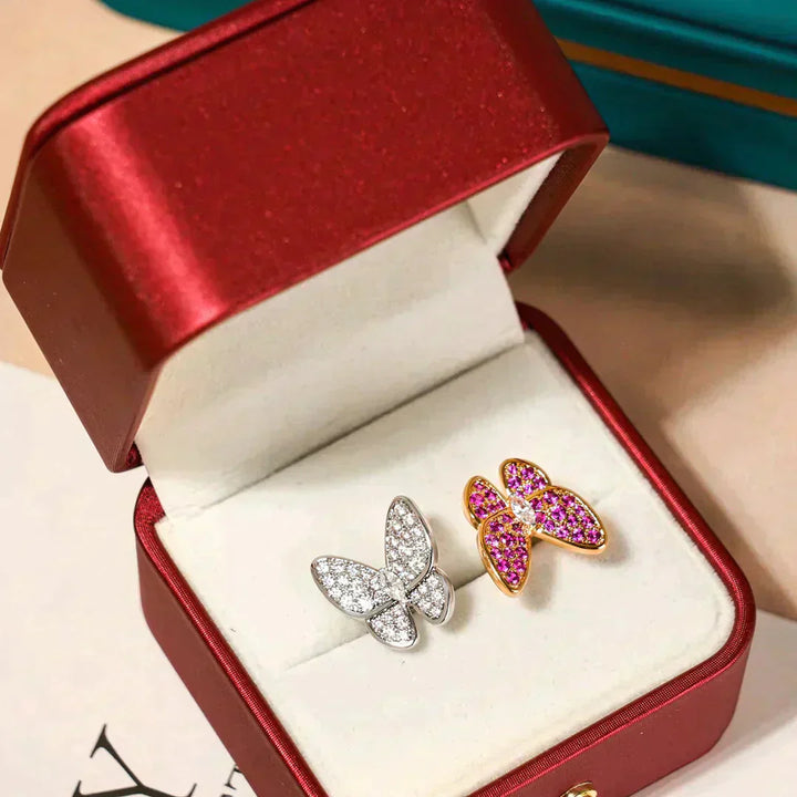 Double Butterfly Diamond Ring
