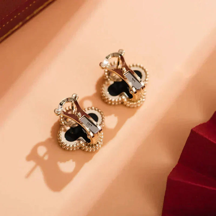KLOVER MEDIUM ONYX STUD EARRINGS - 1 MOTIF