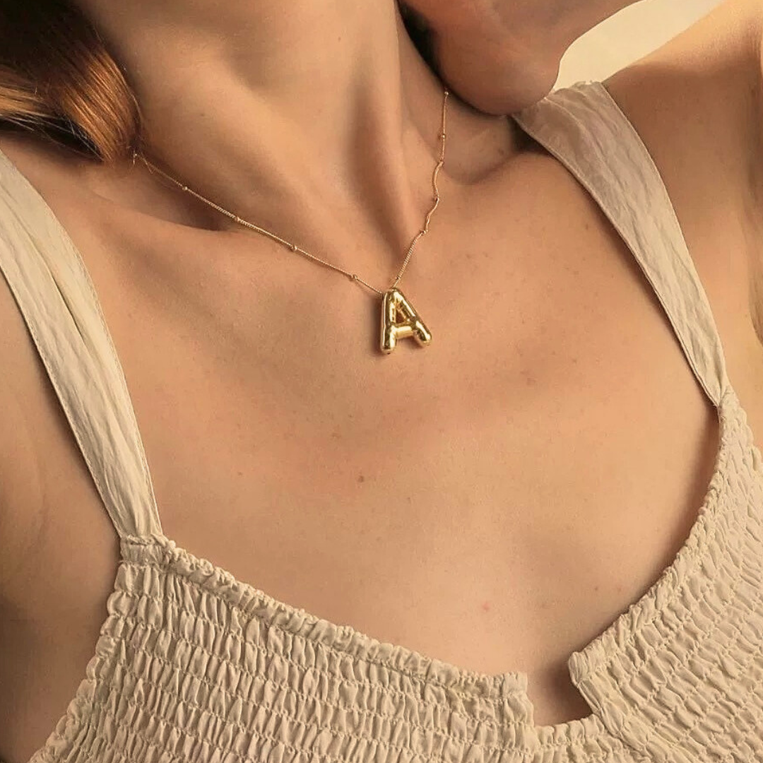 Ballong Gold Initial Necklace