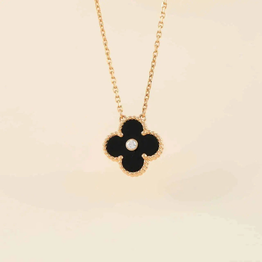 KLOVER 15MM Diamond Onyx Necklace