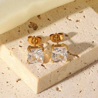 April Design Zirconia Earrings