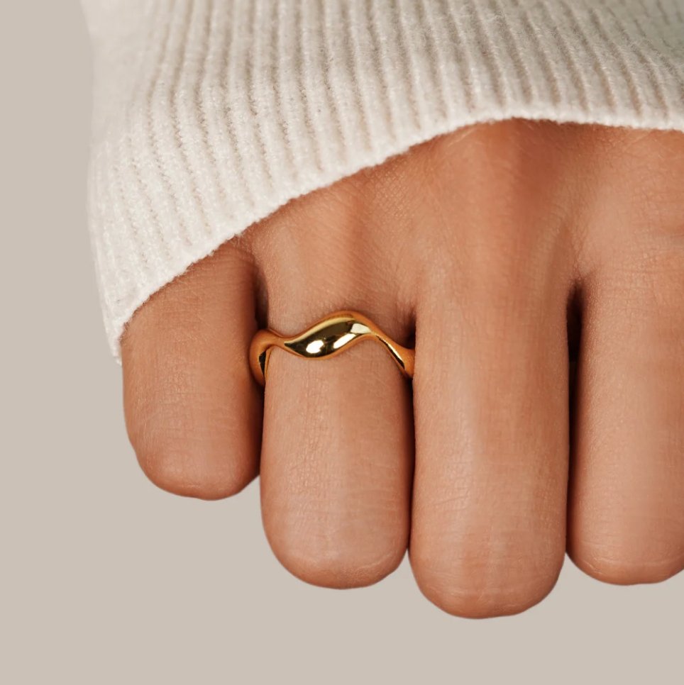 18K Gold Ocean Wave Ring