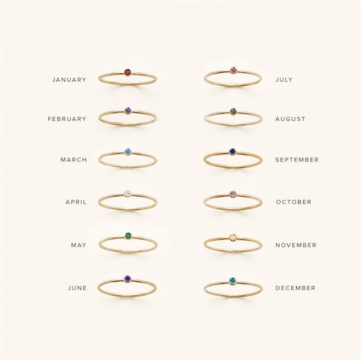 Amelia Birthstone Stacking Ring