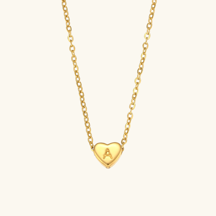 Initial Heart Gold Necklace