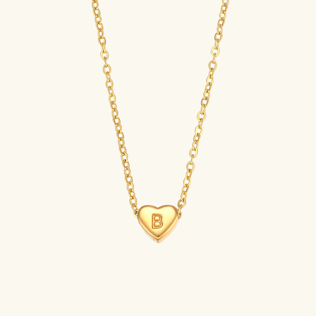 Initial Heart Gold Necklace
