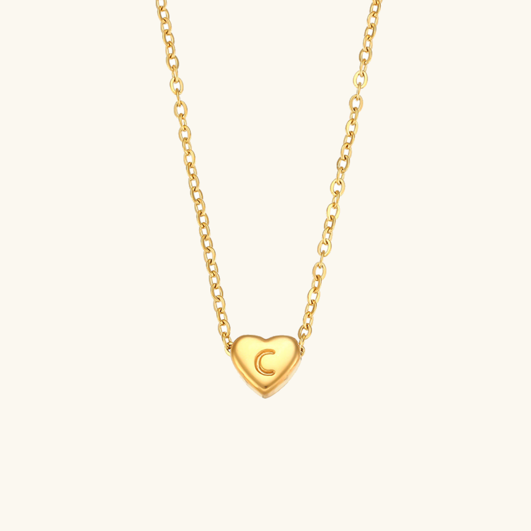 Initial Heart Gold Necklace