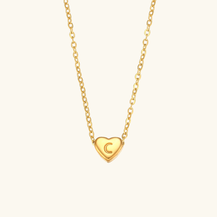 Initial Heart Gold Necklace