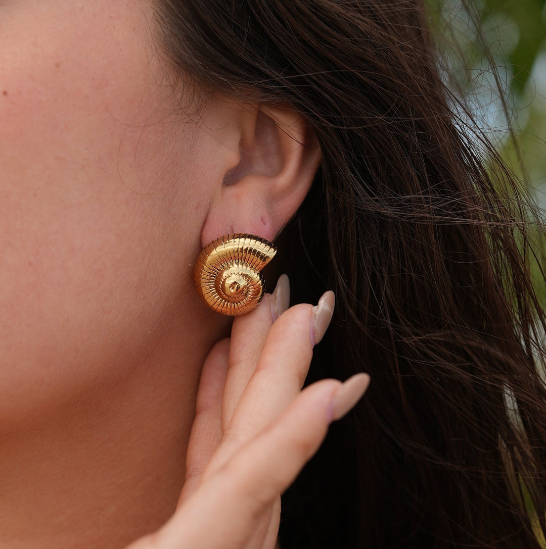 Bold Shell Hoop Earrings