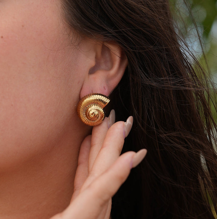 Bold Shell Hoop Earrings