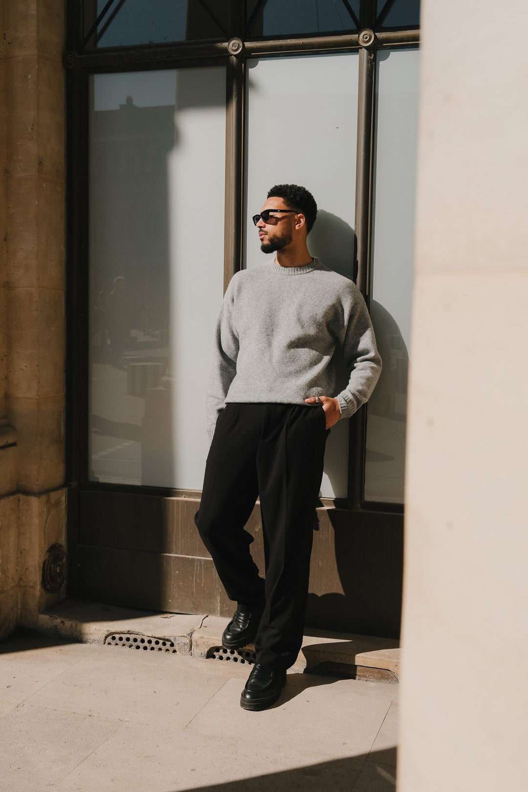 Brixton Mélange Sweater - Grey