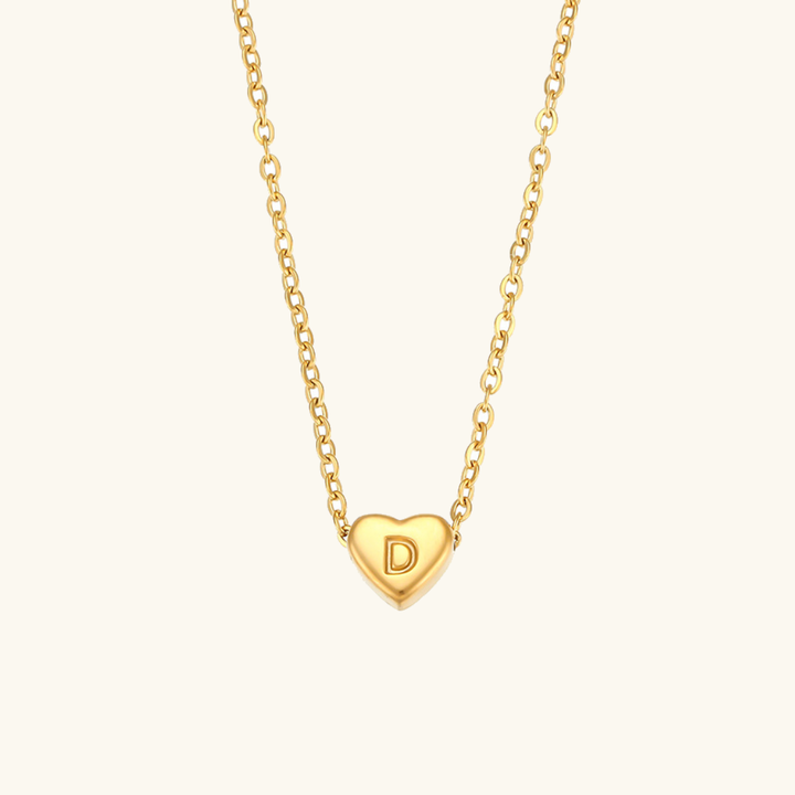Initial Heart Gold Necklace