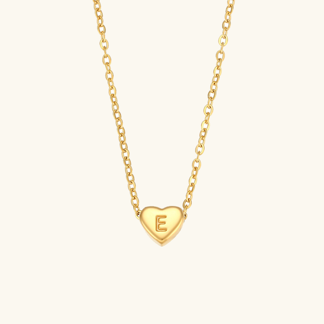 Initial Heart Gold Necklace