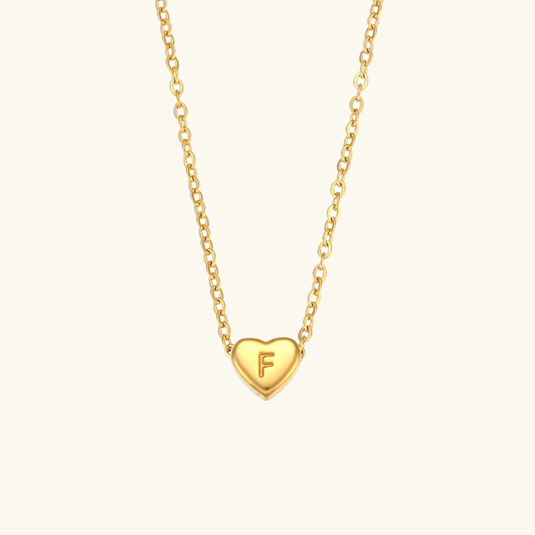 Initial Heart Gold Necklace