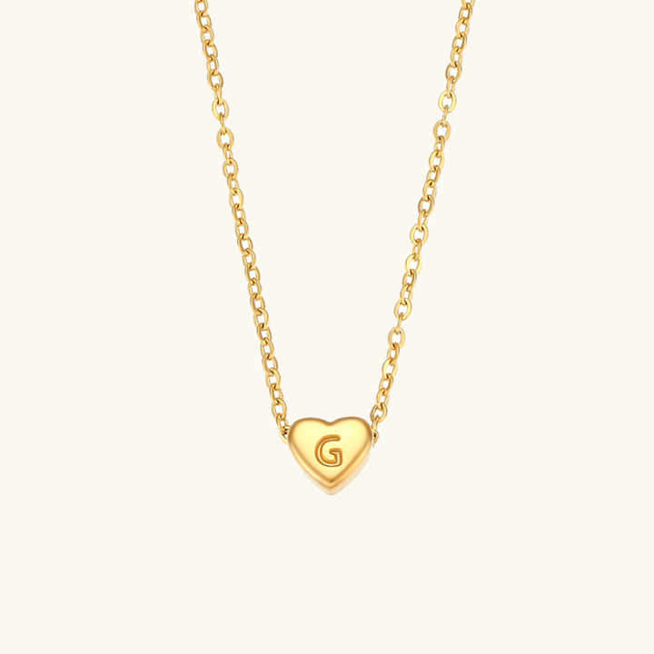 Initial Heart Gold Necklace
