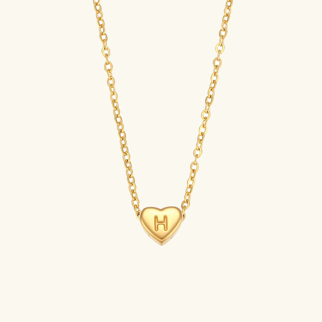 Initial Heart Gold Necklace