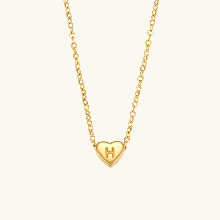 Initial Heart Gold Necklace