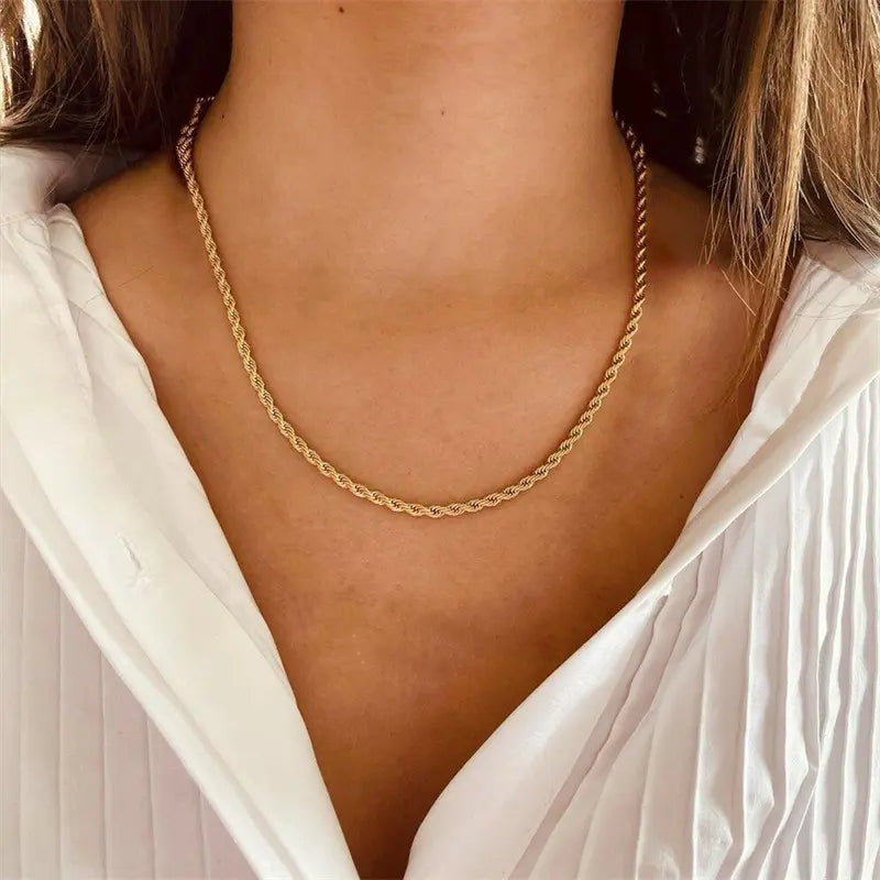 Gold Rope Chain Necklace by Calle
