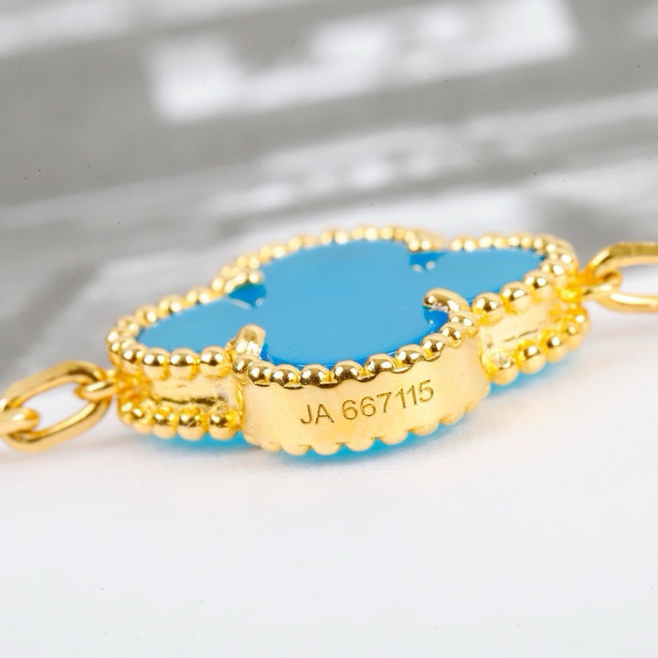 Clover 5 Motiv Turquoise Bracelet
