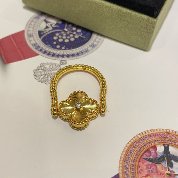 KLOVER REVERSIBLE BLUE AGATE RING