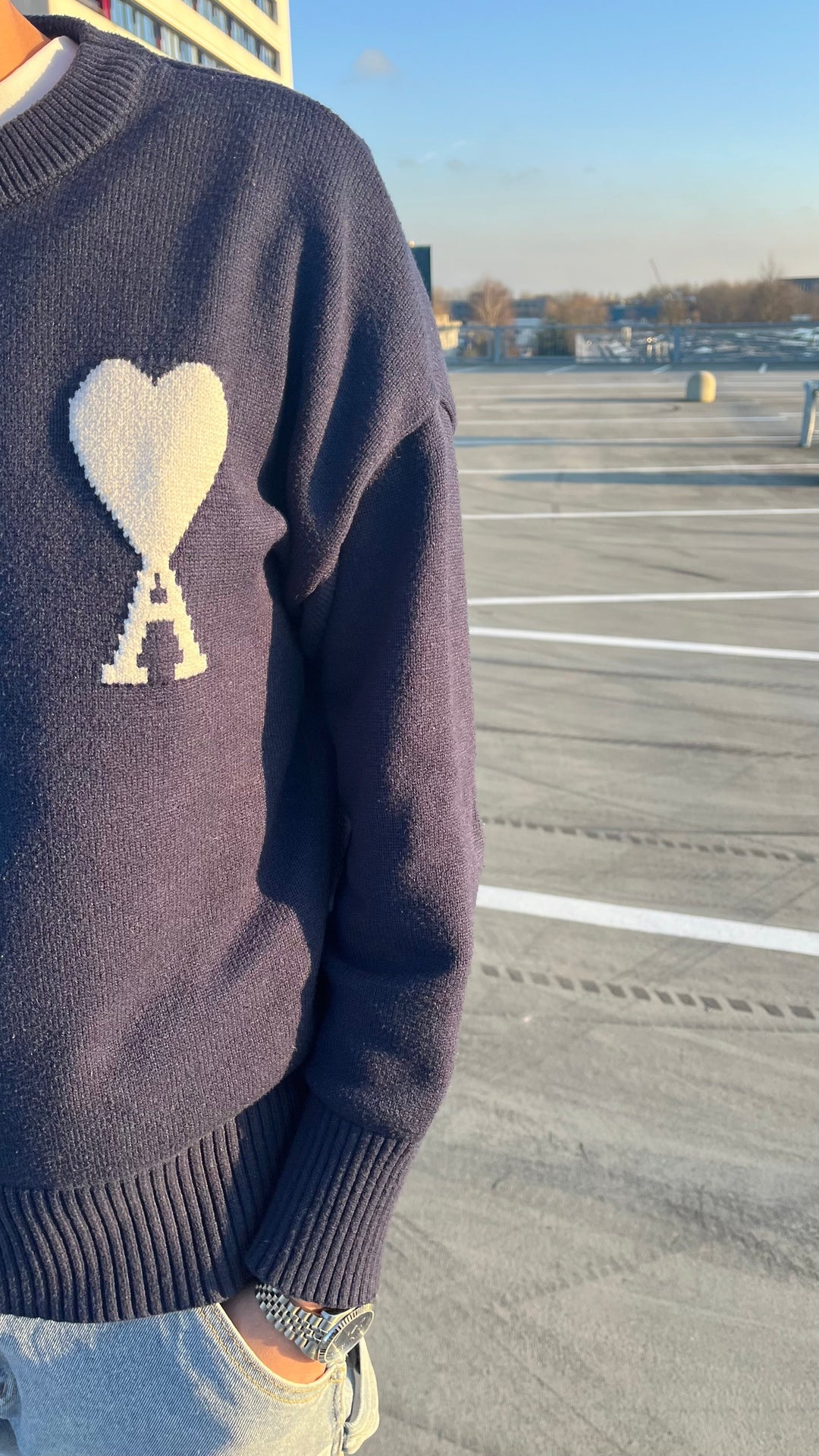 AMI - Cozy Heart Knit Sweater