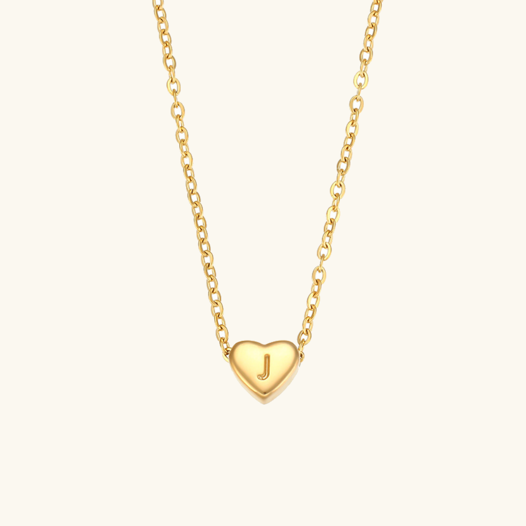Initial Heart Gold Necklace