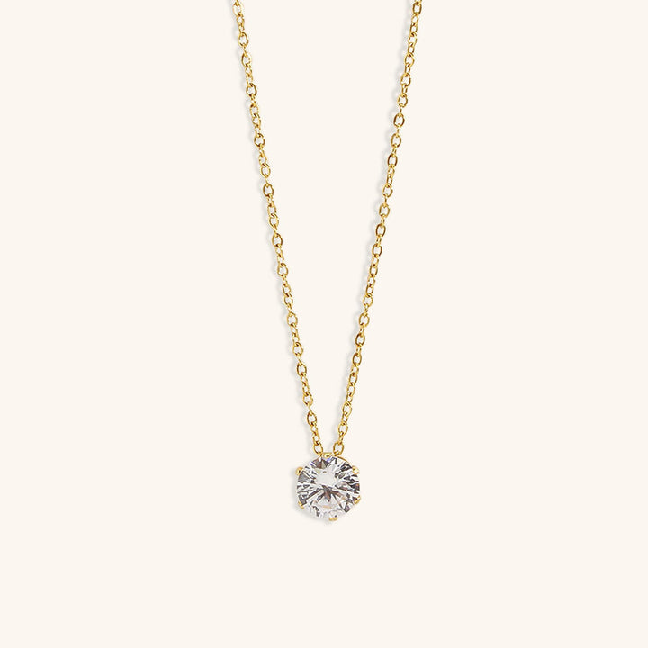 Kyla Gold Necklace with Solitaire Pendant