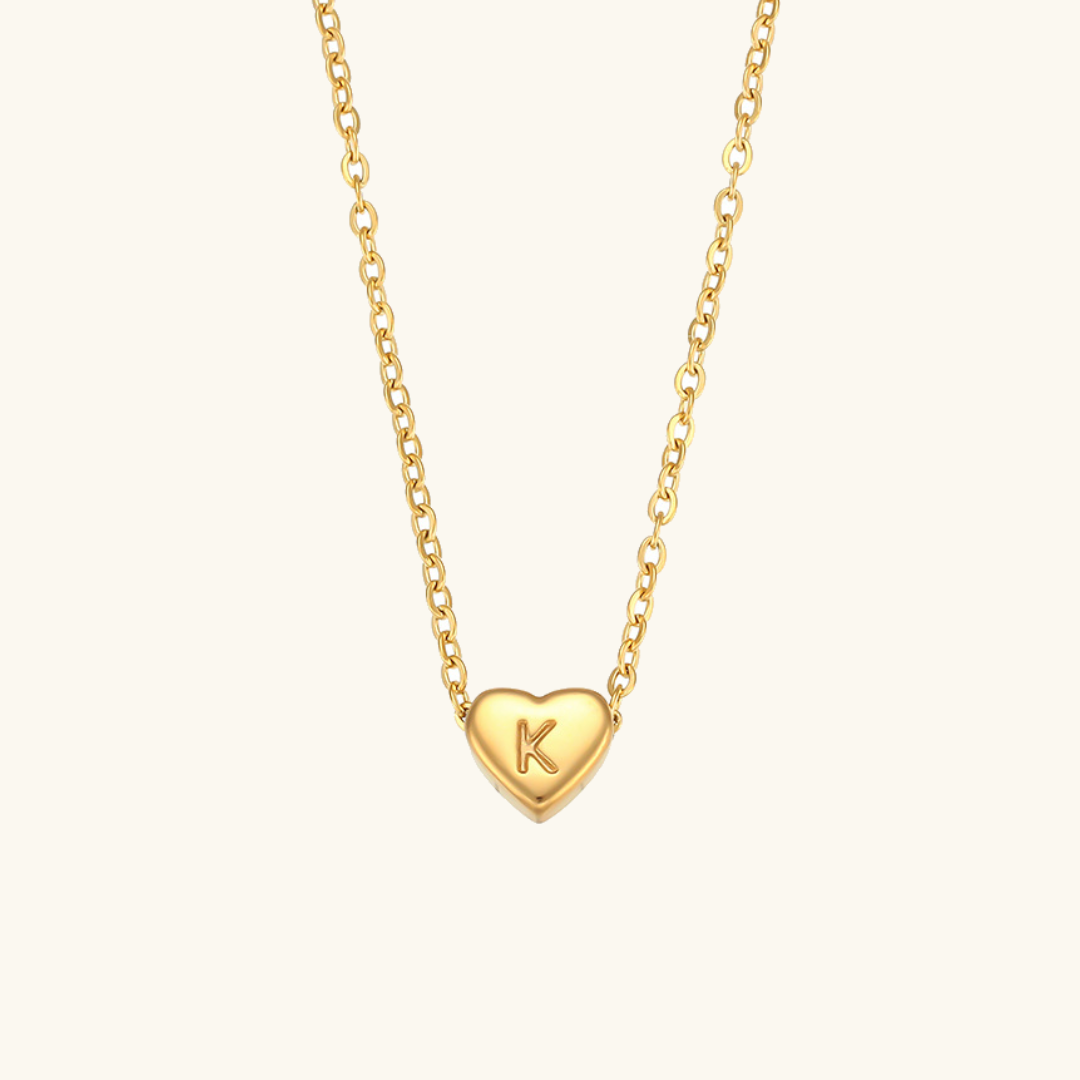 Initial Heart Gold Necklace