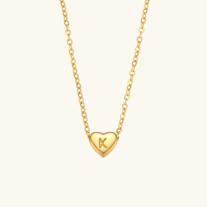 Initial Heart Gold Necklace