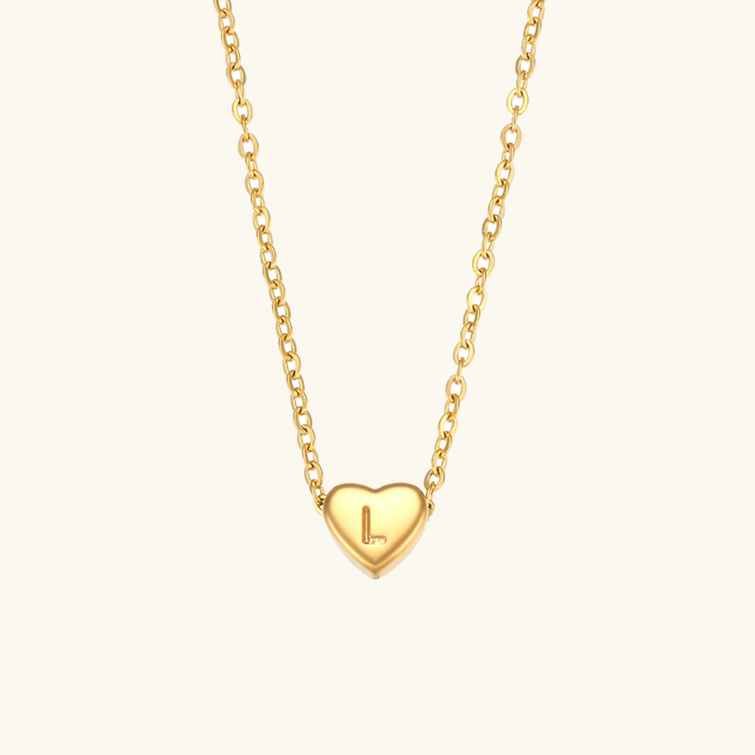 Initial Heart Gold Necklace
