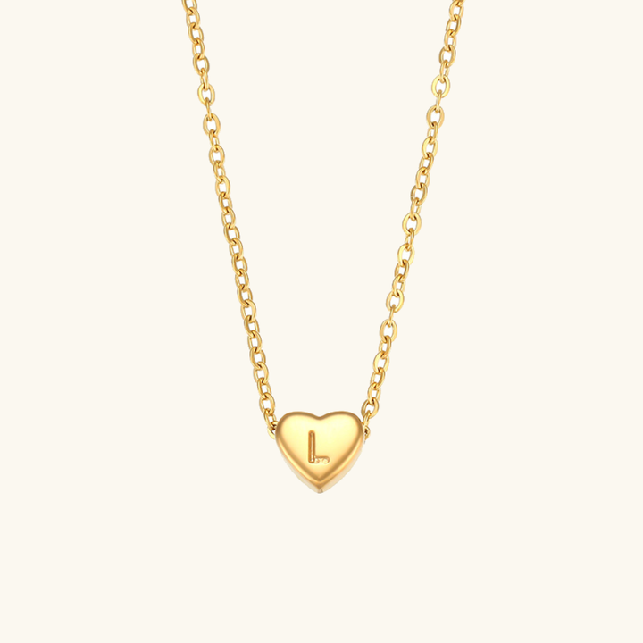 Initial Heart Gold Necklace