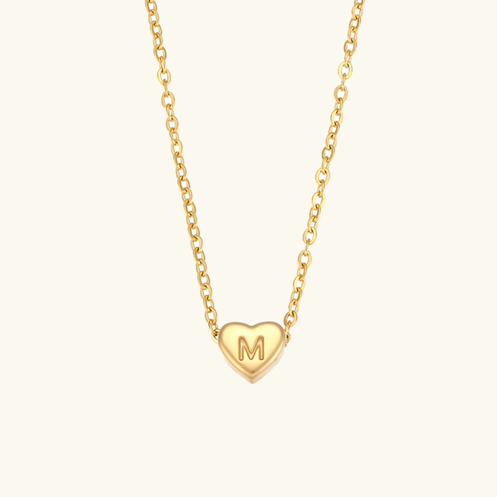 Initial Heart Gold Necklace