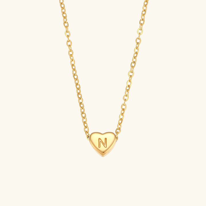 Initial Heart Gold Necklace