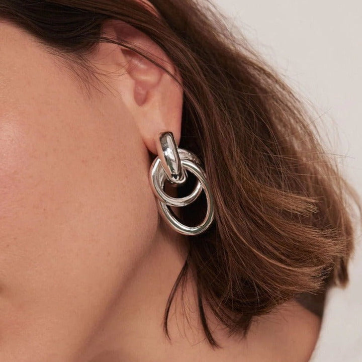 Amarelda Gull Hoop Øreringer