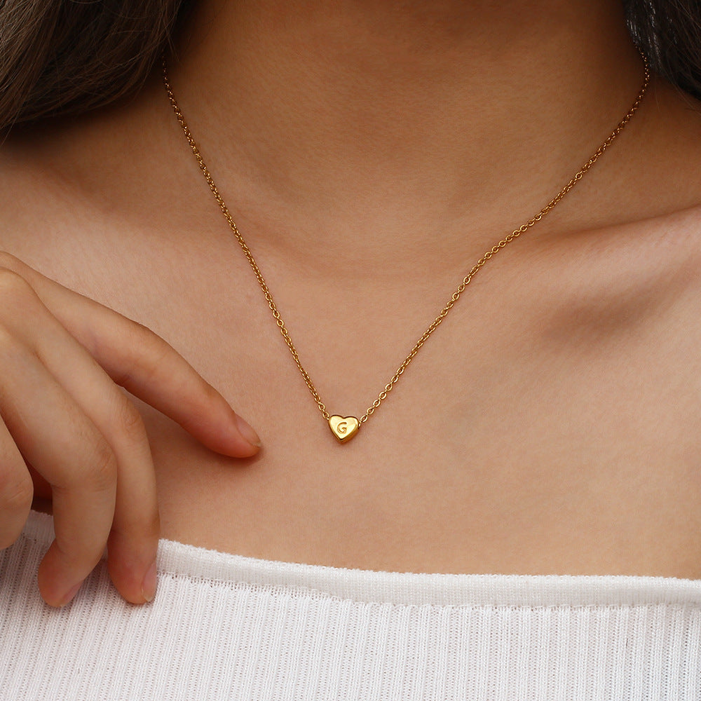 Initial Heart Gold Necklace