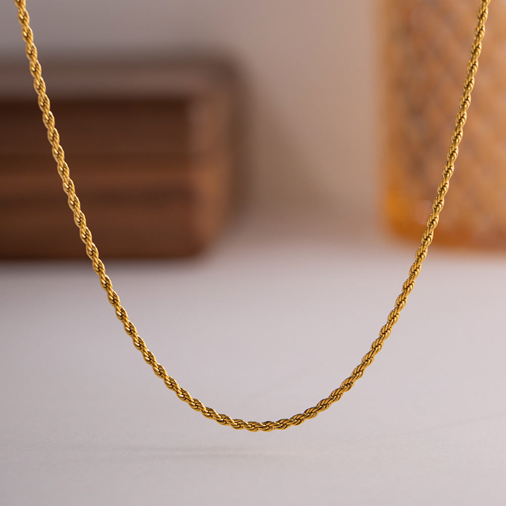Gold Rope Chain Necklace by Calle