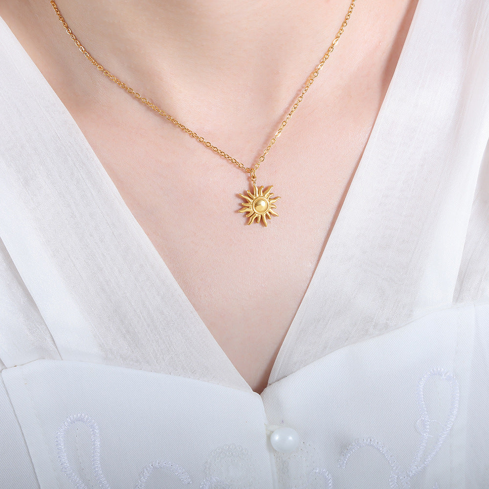 Eliora Gold Sun Pendant Necklace - Sunshine Design