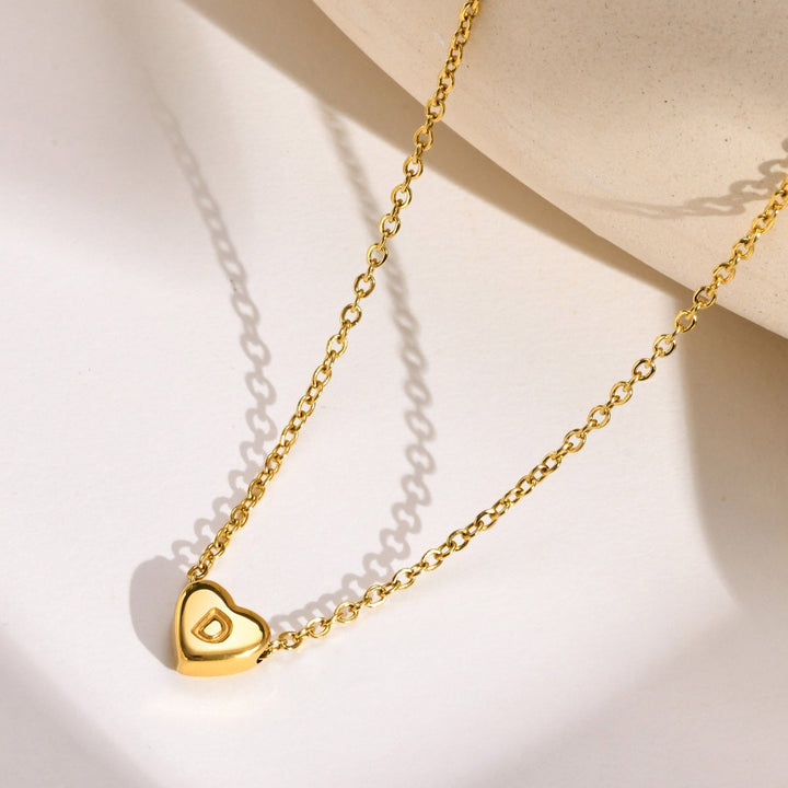 Initial Heart Gold Necklace