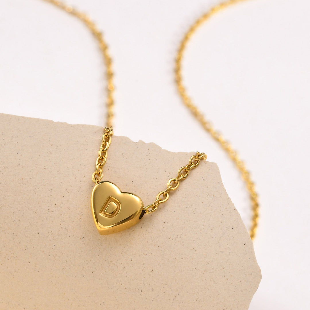 Initial Heart Gold Necklace