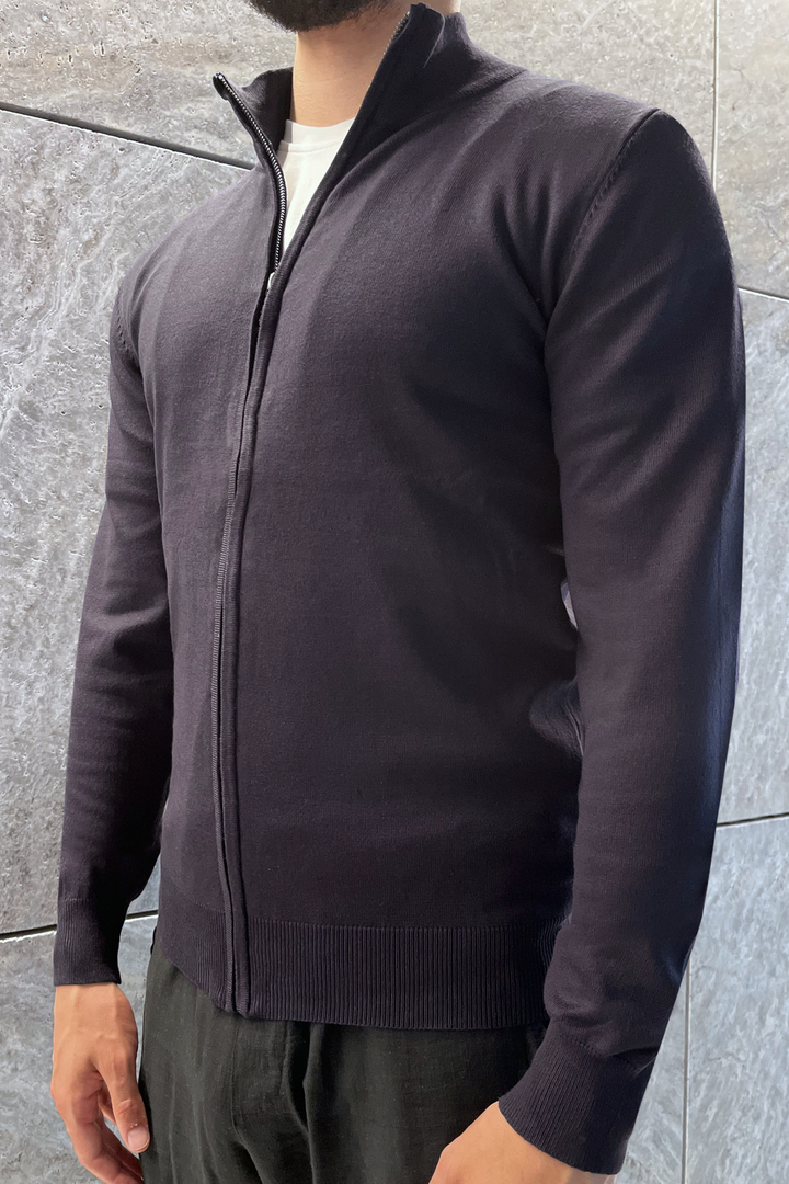 Faro Dark Blue Full Zip Sweater