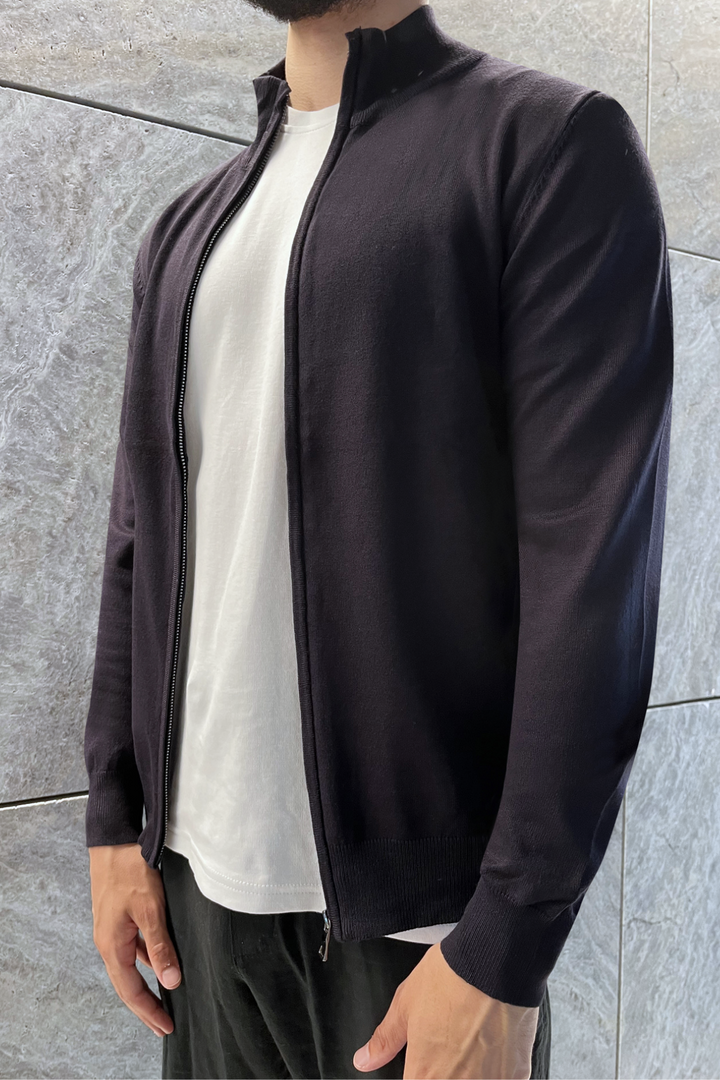 Faro Dark Blue Full Zip Sweater