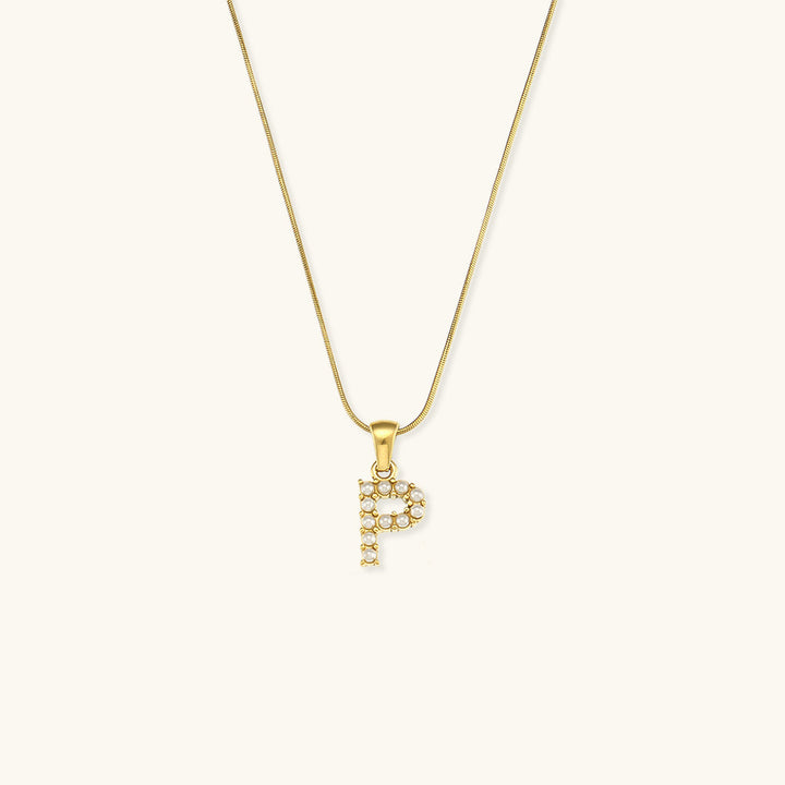 Augustine Initial Pearl Necklace