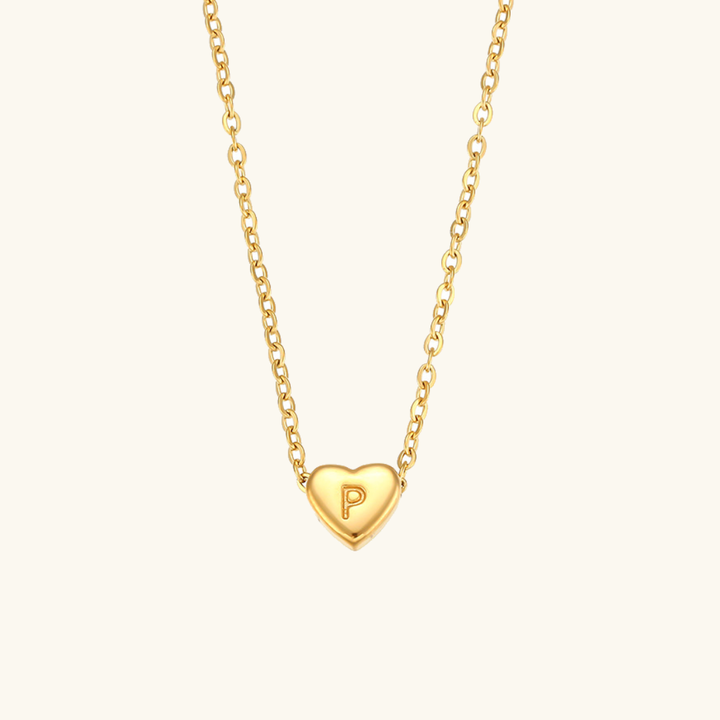 Initial Heart Gold Necklace