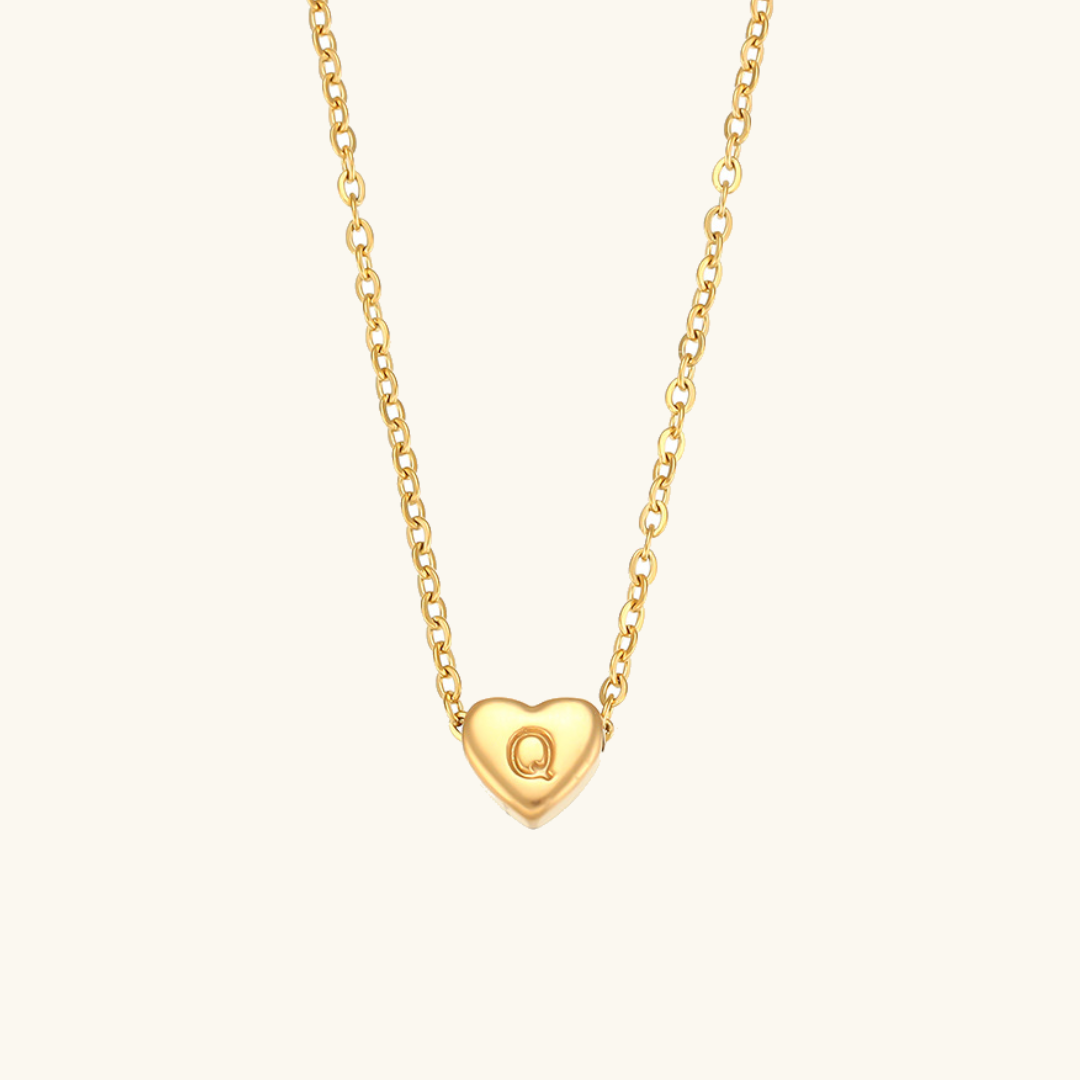 Initial Heart Gold Necklace