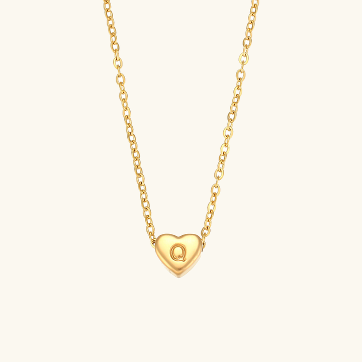 Initial Heart Gold Necklace