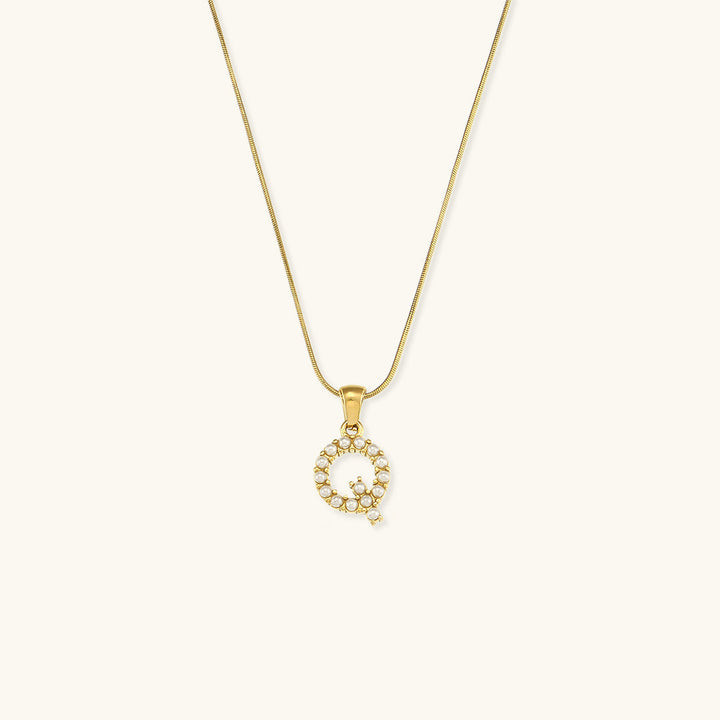 Augustine Initial Pearl Necklace