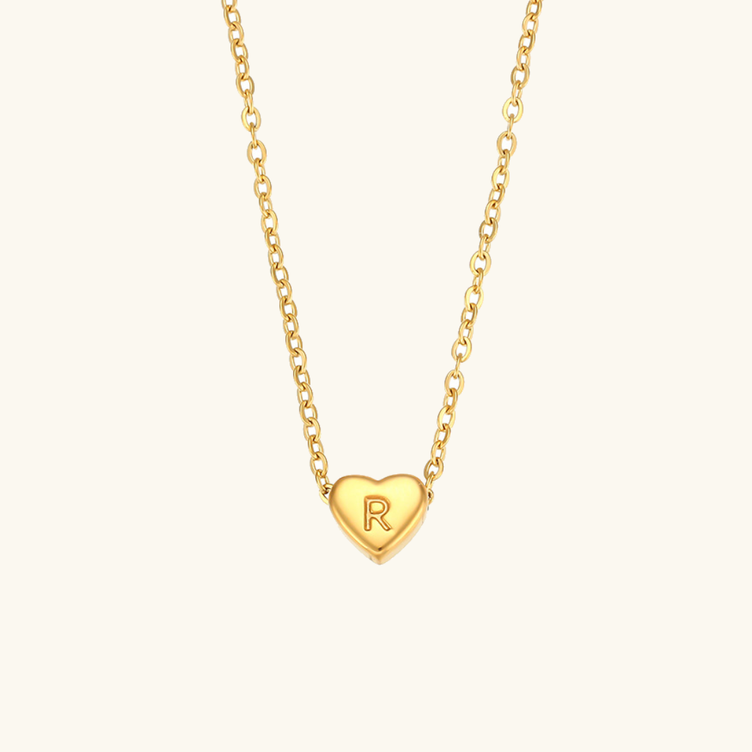Initial Heart Gold Necklace