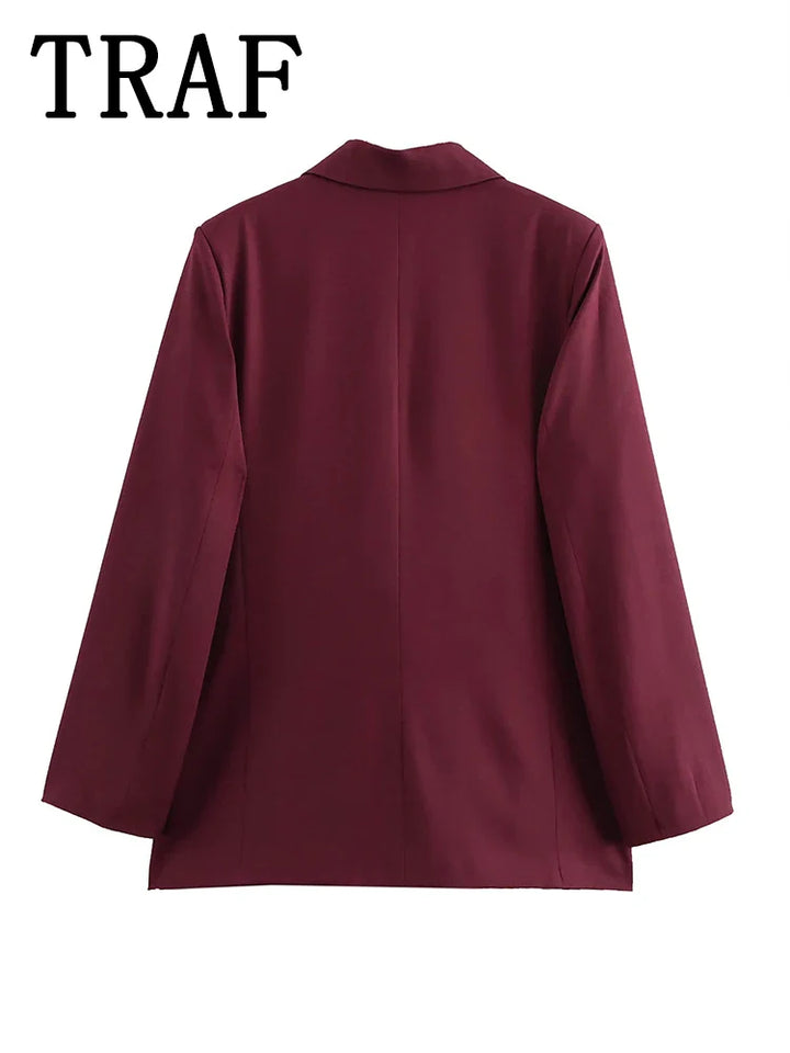 Bordeaux Wine-Colored Blazer