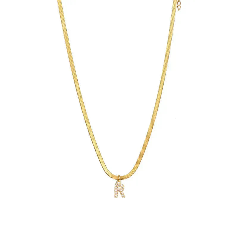 Herringbone Initial Necklace by Melly